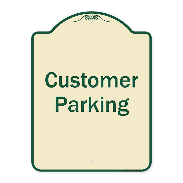Signmission Designer Series-Customer Parking 2, Tan & Green Heavy-Gauge Aluminum, 24" x 18", TG-1824-9856 A-DES-TG-1824-9856 - main